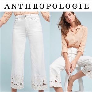 Anthropologie Pilcro White Denim Capris Sz 31